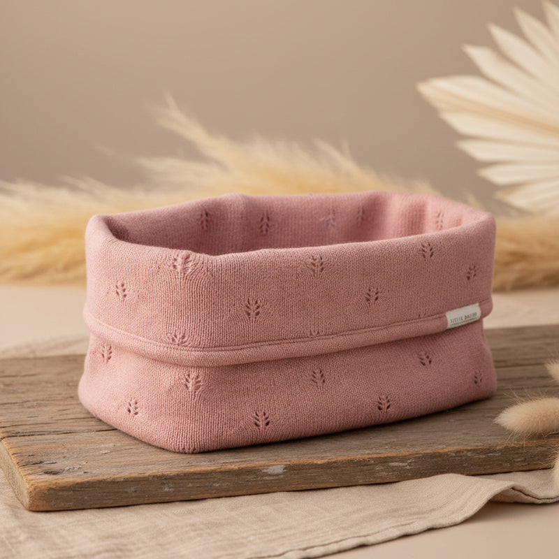 Large embroidered nursing basket - Pure Pink Blush | Little Dutch