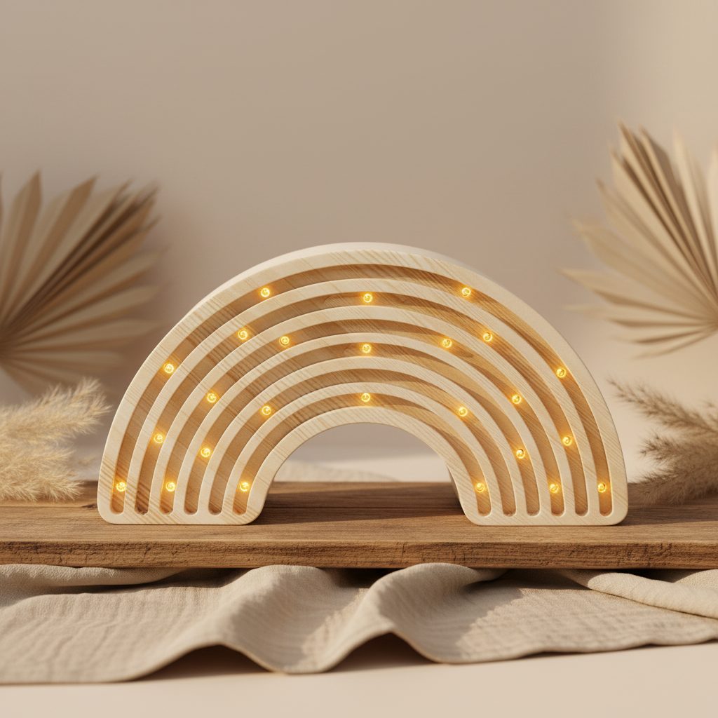 Little Lights Regenbogen-Nachtlicht aus Holz für das Kinderzimmer