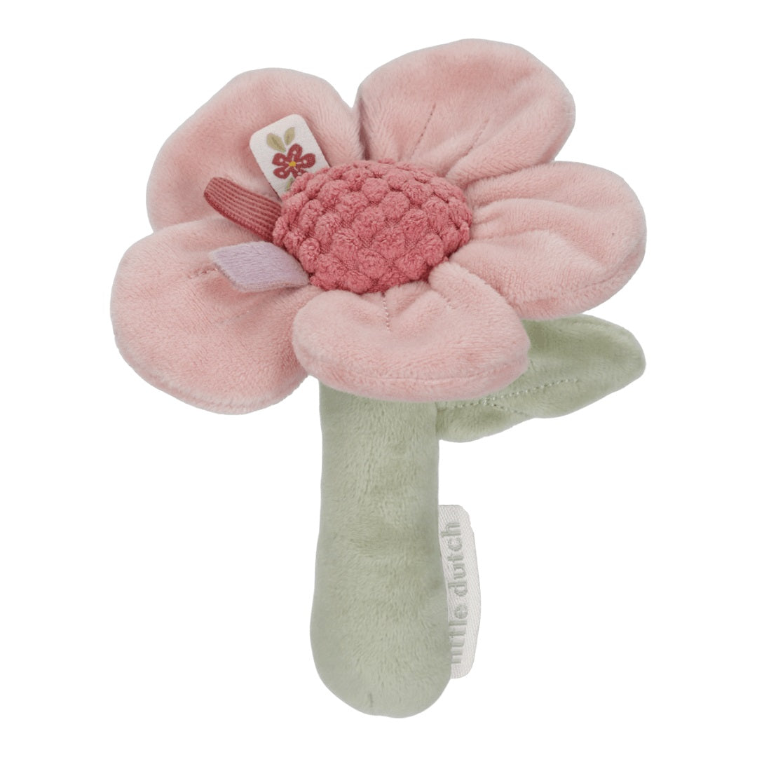 Rassel Blume Fairy Garden von Little Dutch – pinkes weiches Babyspielzeug mit angenehmem Rasselgeräusch