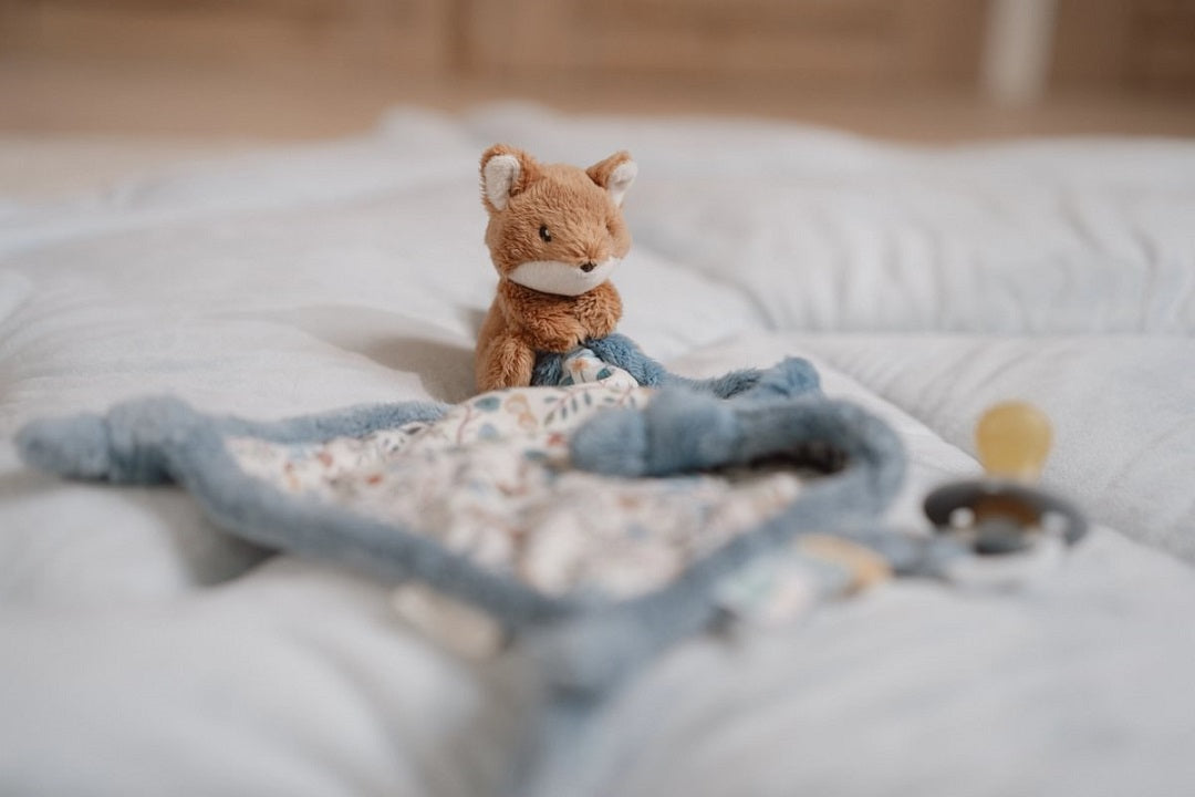 Little Dutch Schnuffeltuch Fuchs Forest Friends – bedrucktes weiches Schmusetuch mit Knoten, Schnullerschlaufe und Waldtiermotiven