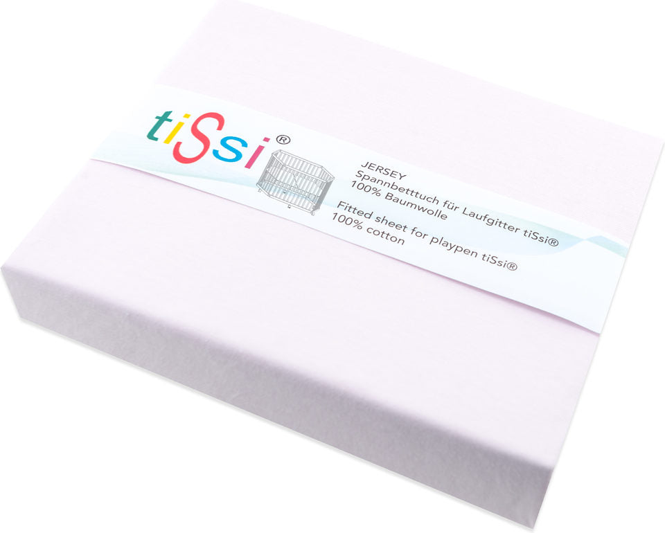 tiSsi Spannbettlaken für 6-eckiges Laufgitter in Rosa/Pink aus 100 % Baumwolle