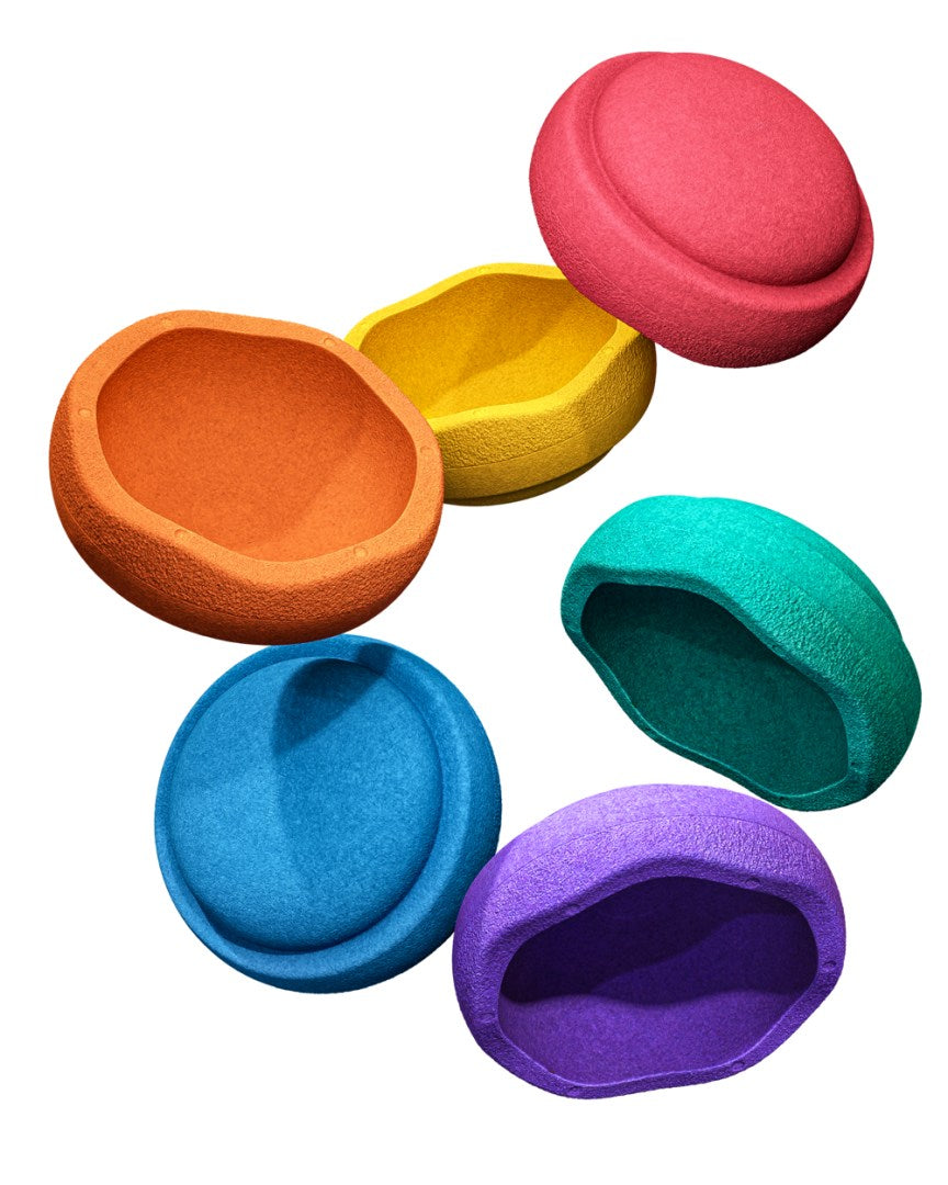 Stapelstein Original Mini rainbow classic – sechs kleine Bewegungselemente
