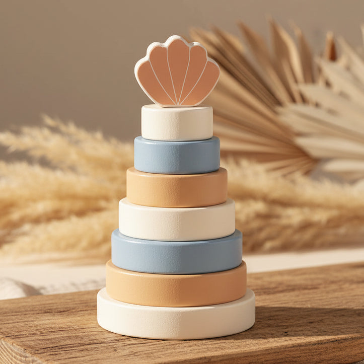Tour empilable « coquillage » bleue | Jollein