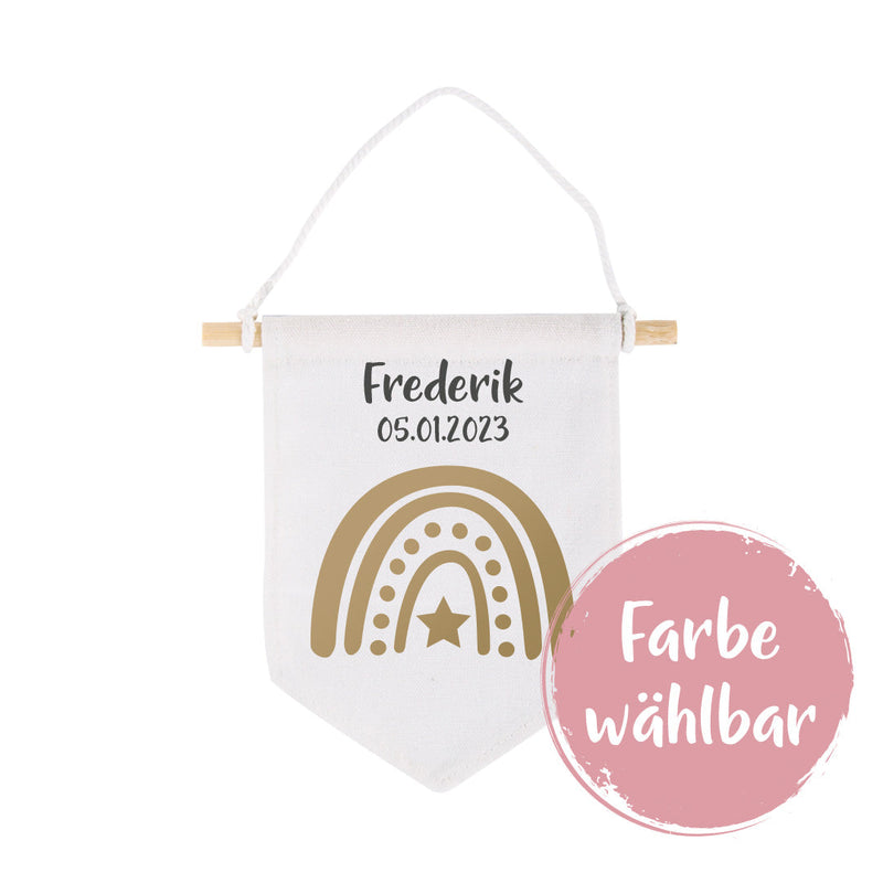 Fanion en tissu avec nom 18x20 cm | Schmatzepuffer