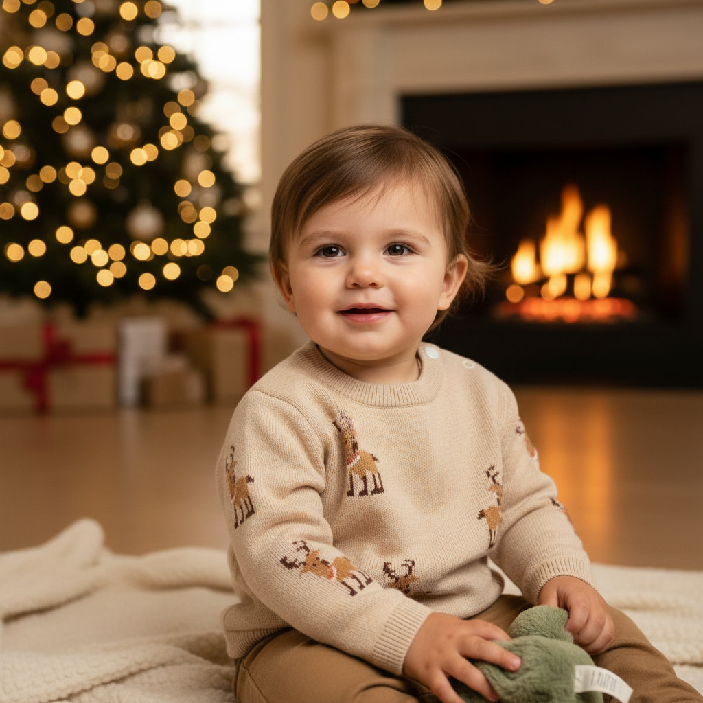 Little Dutch Strick-Weihnachtspullover mit Rentiermotiv