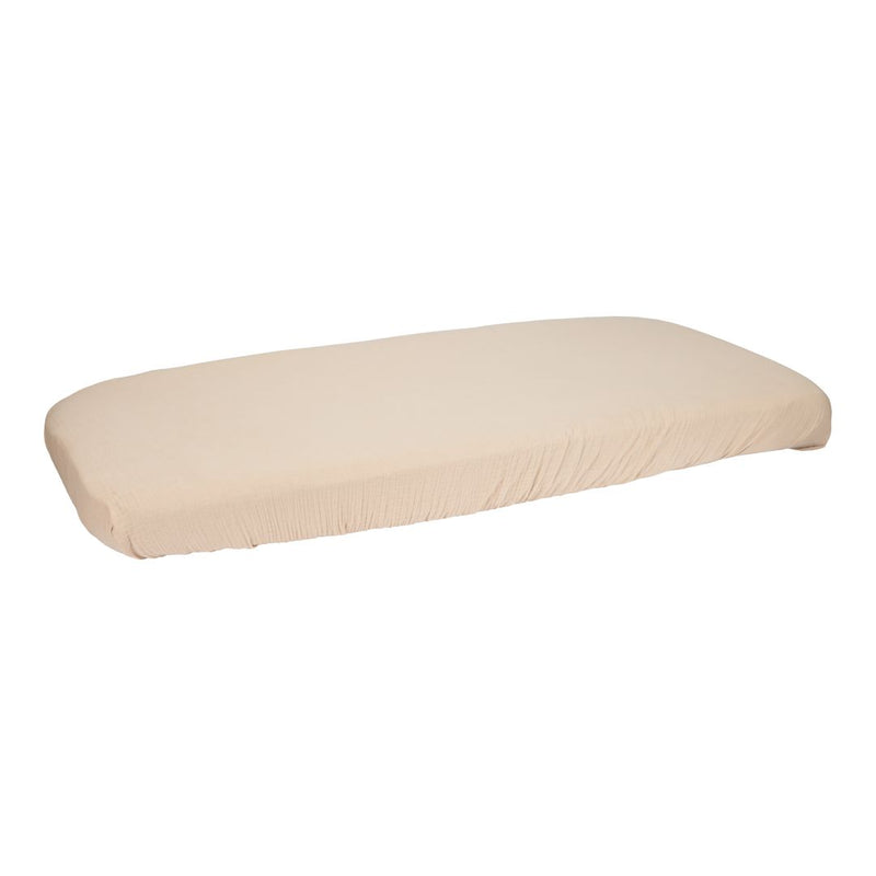 Fitted sheet for crib muslin Newborn Naturals 40 x 80 cm, beige | Little Dutch