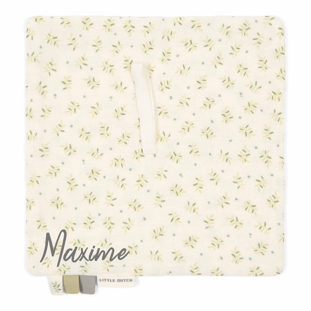Attache-tétine en mousseline Motif feuilles de myrtille | Little Dutch