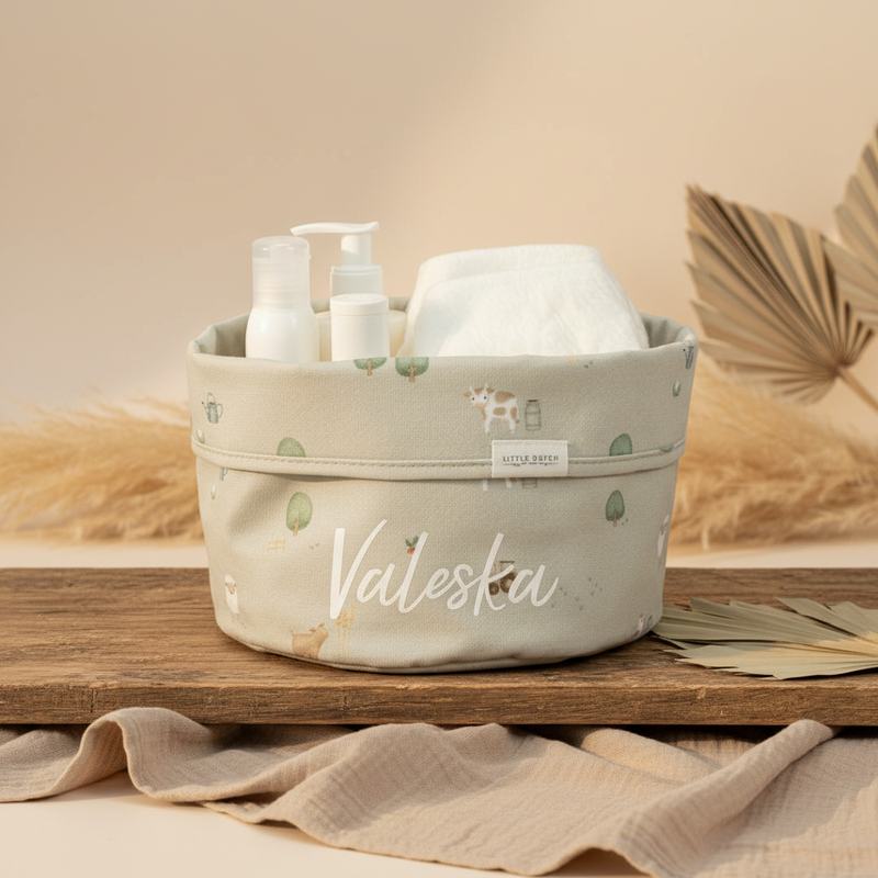 Round nursing basket - Little Farm | Little Dutch