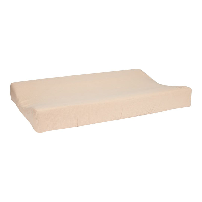 Housse de matelas à langer en mousseline beige | Little Dutch
