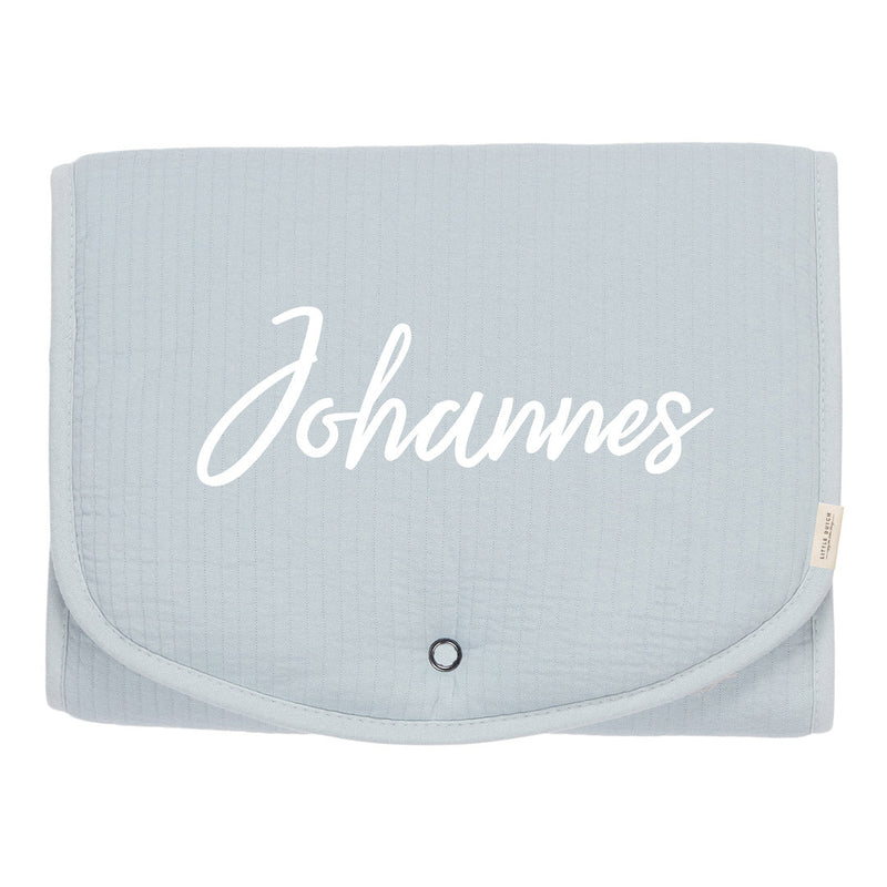 Changing mat for on the go Pure Soft, blue | Little Dutch