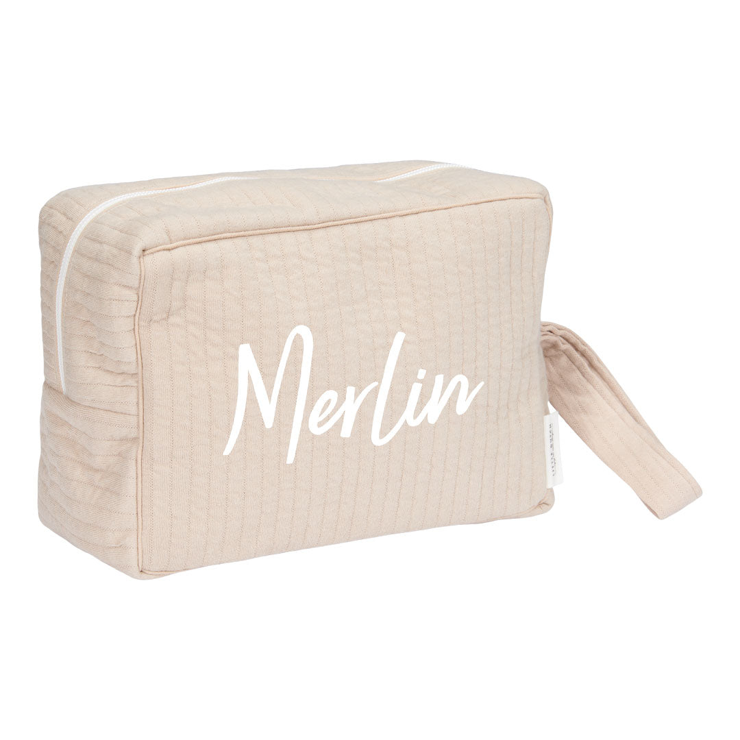 Grand sac de toilette pour bébé beige pur | Little Dutch