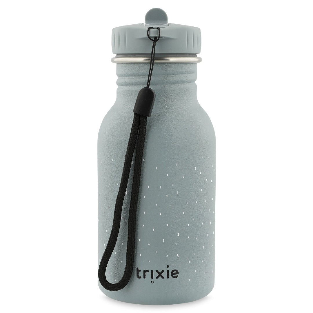 Trixie Herr Hai Trinkflasche 350 ml in Blau – robuste Edelstahl-Kinderflasche für Kita, Schule, Sport und Ausflüge