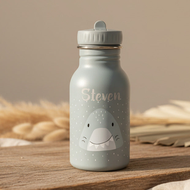 Trixie Trinkflasche Herr Hai 350 ml aus Edelstahl personalisierbar