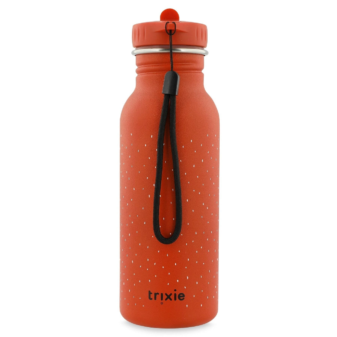 Trixie Herr Papagei Trinkflasche 500 ml in Rot – Edelstahl-Kinderflasche mit Kordel für Schule, Sport und unterwegs