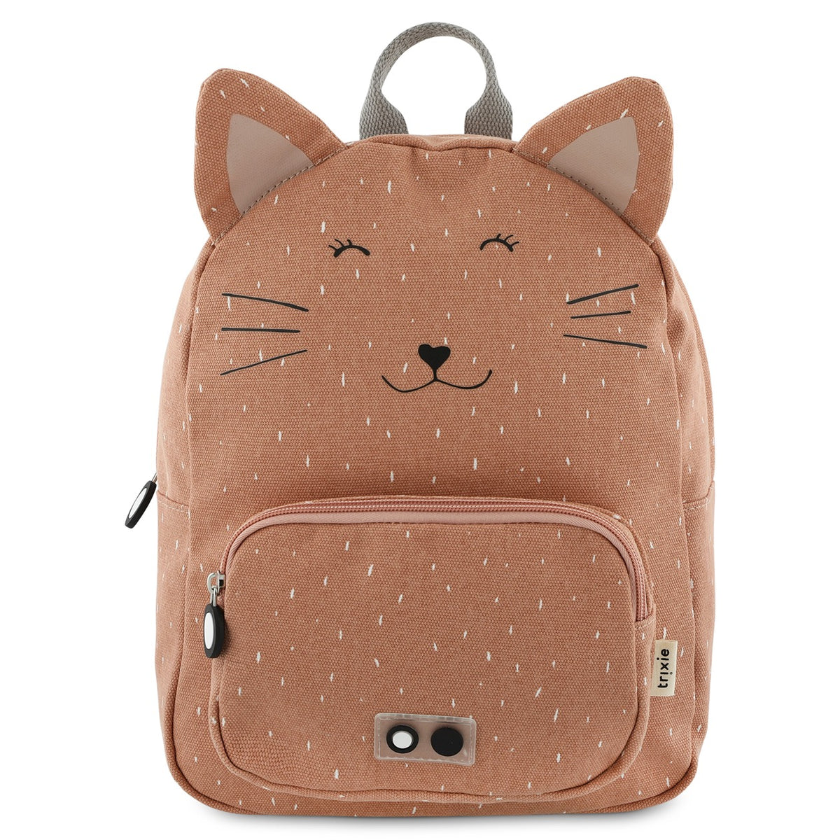 Trixie Kinder-Rucksack Frau Katze – wasserabweisender Tierrucksack mit Fronttasche, Brustschnalle und großen Reißverschluss-Schiebern