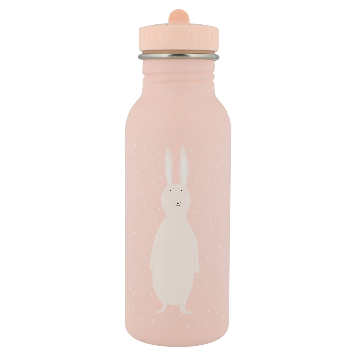 Trixie Frau Hase Trinkflasche 500 ml in Rosa – Edelstahl-Kinderflasche mit Tiermotiv und kindgerechtem Verschluss