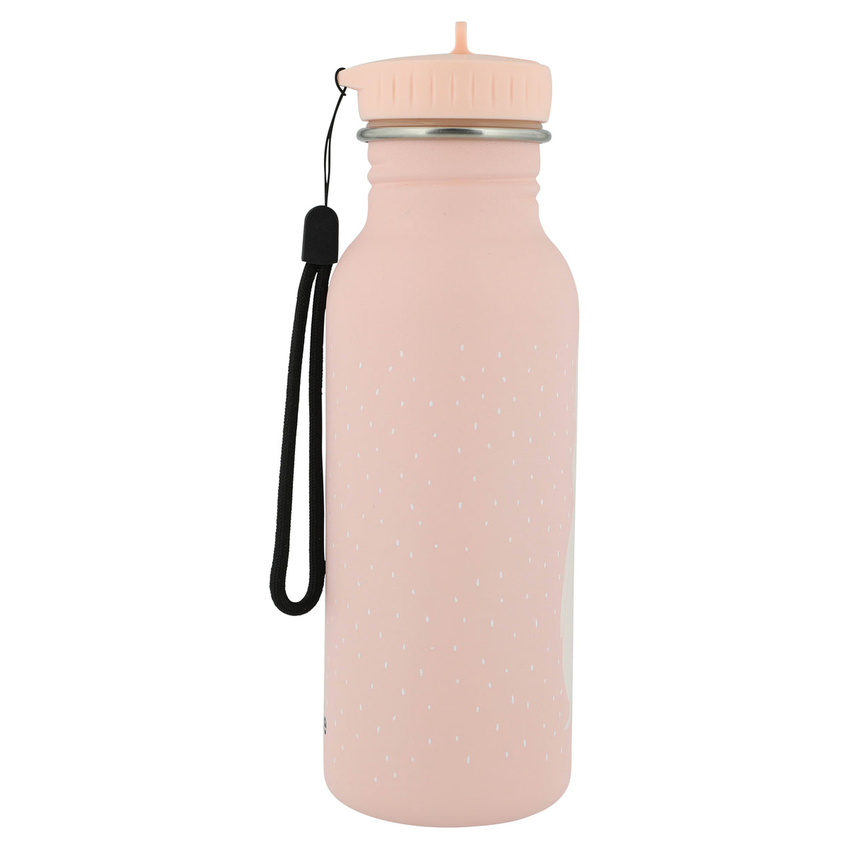 Trixie Kinderflasche Frau Hase 500 ml – rosa Edelstahl-Trinkflasche mit Hasengesicht und Tragekordel für Kita und Schule