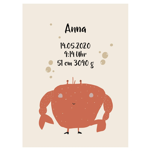 Kinderposter 30x40 cm - Frau Krabbe | Trixie