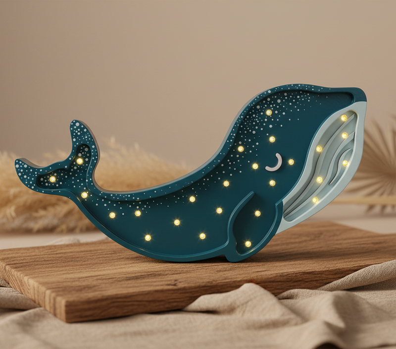 Lampe baleine, turquoise galaxie | Little Lights