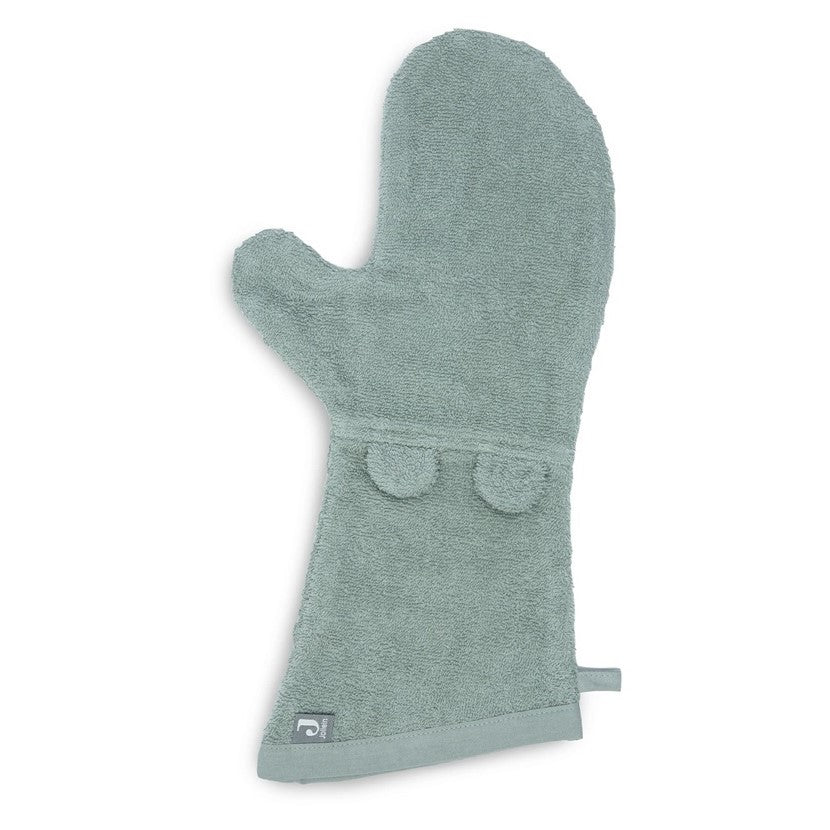 Jollein Waschhandschuh Terry Ears Ash Green aus Baumwolle, 42 × 16 cm
