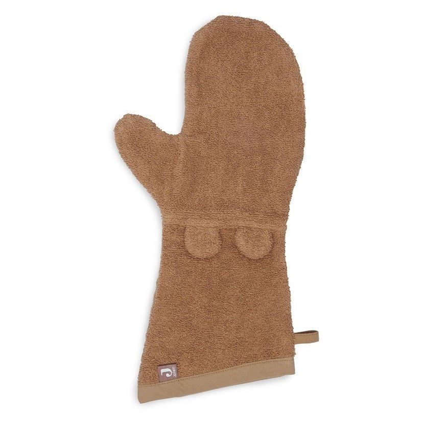 Gants de toilette en tissu éponge, marron clair | Jollein
