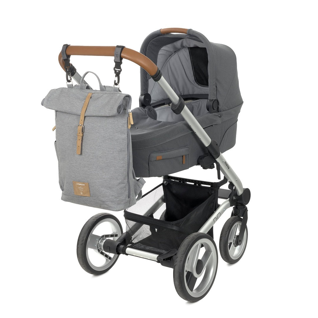 Sac à dos à langer - Sac à dos à roulettes, Grey Mélange (édition limitée) | Lässig
