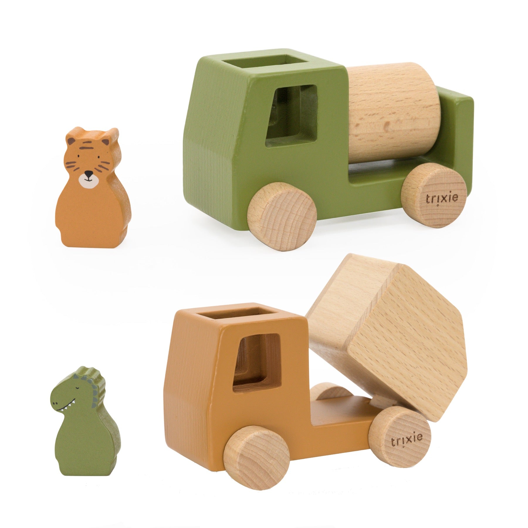 Ensemble de remorques de chantier en bois avec animaux | Trixie