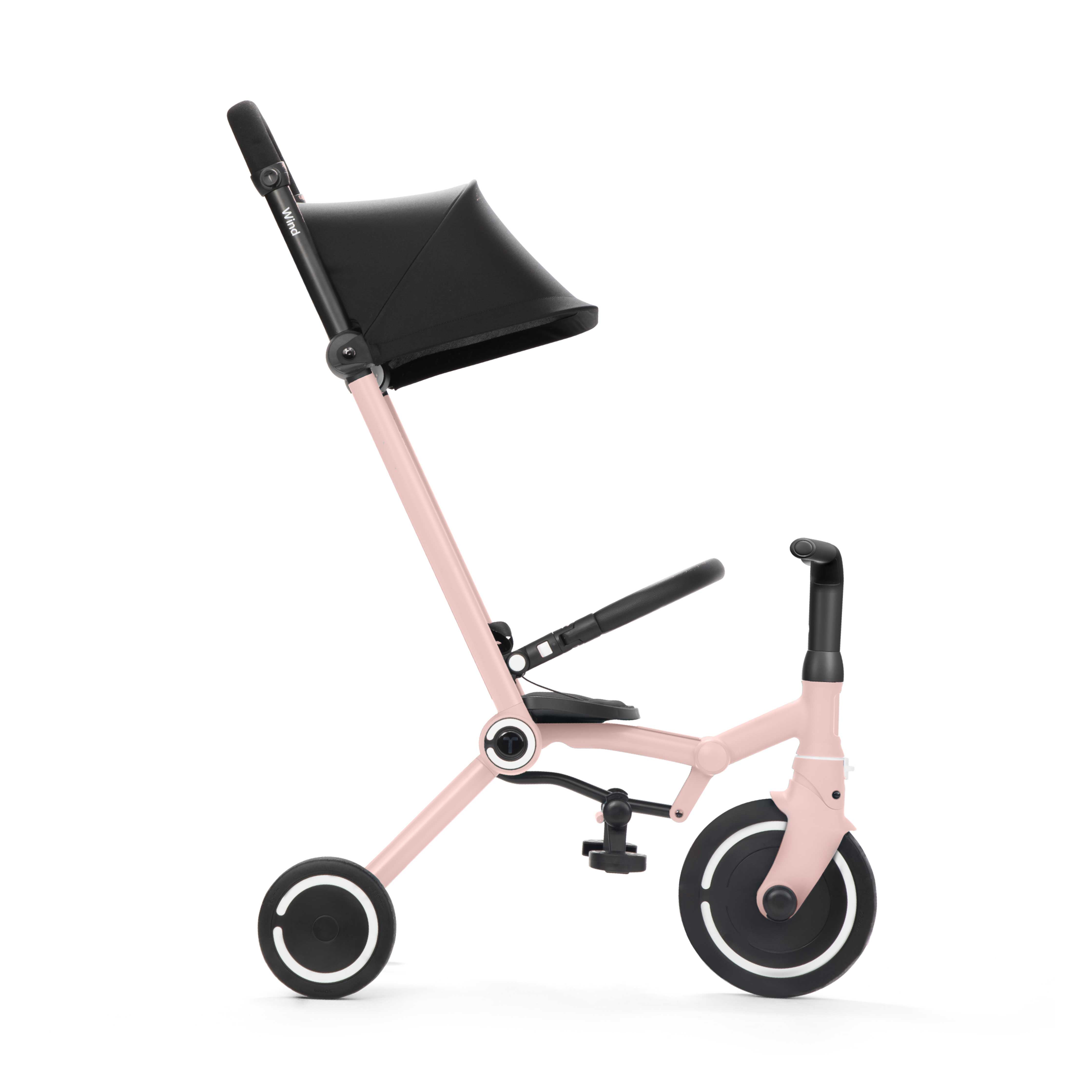 Kinderwagen mit Dreirad Funktion in Rose ohne Verdeck mit Sitz fuer Kleinkinder