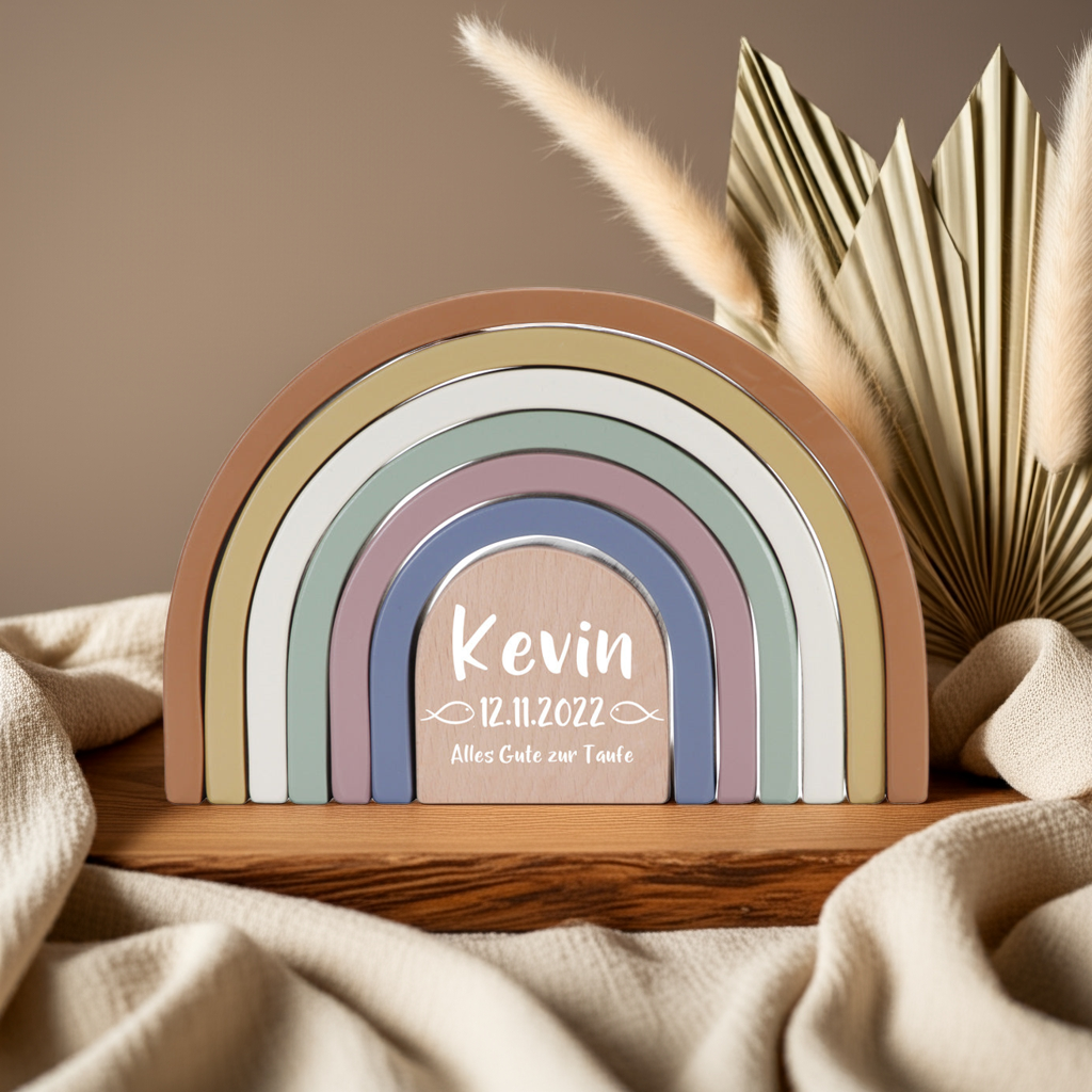 Rainbow Stacking Tower Vintage for Christening – customizable | Little Dutch