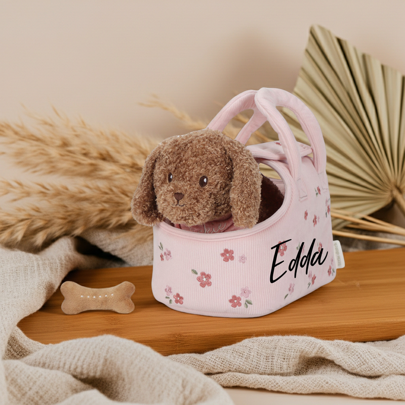 Peluche chien Jackie dans un sac GRS