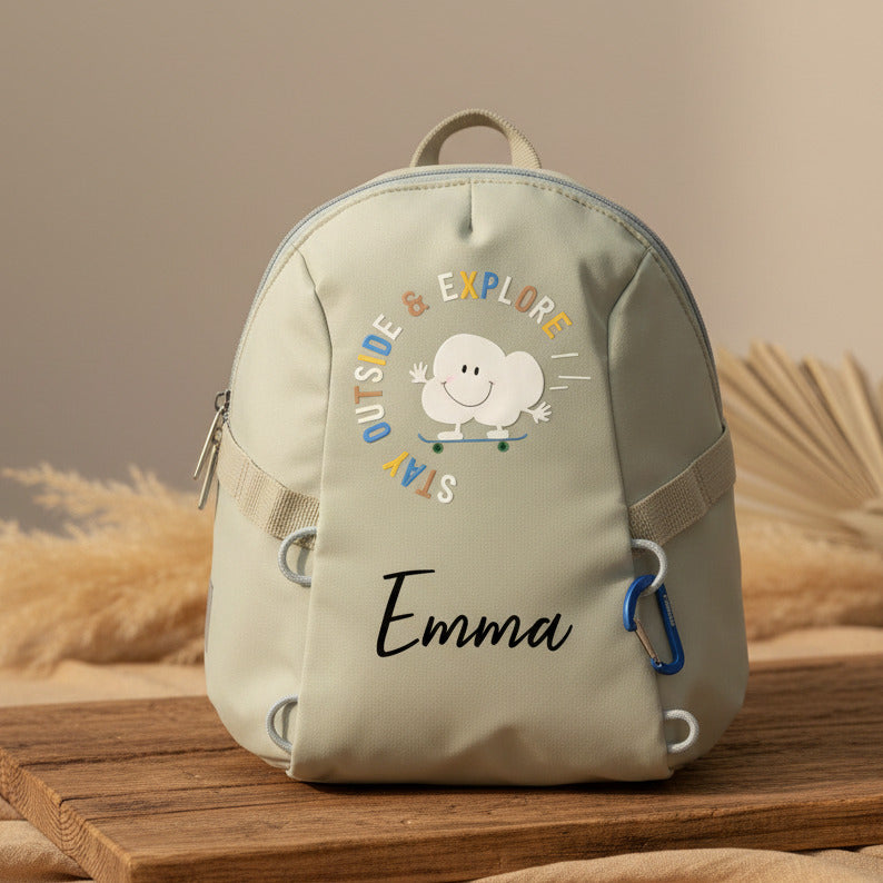 Sac à dos maternelle Tiny Outdoor - Nuages, Kaki | Lässig
