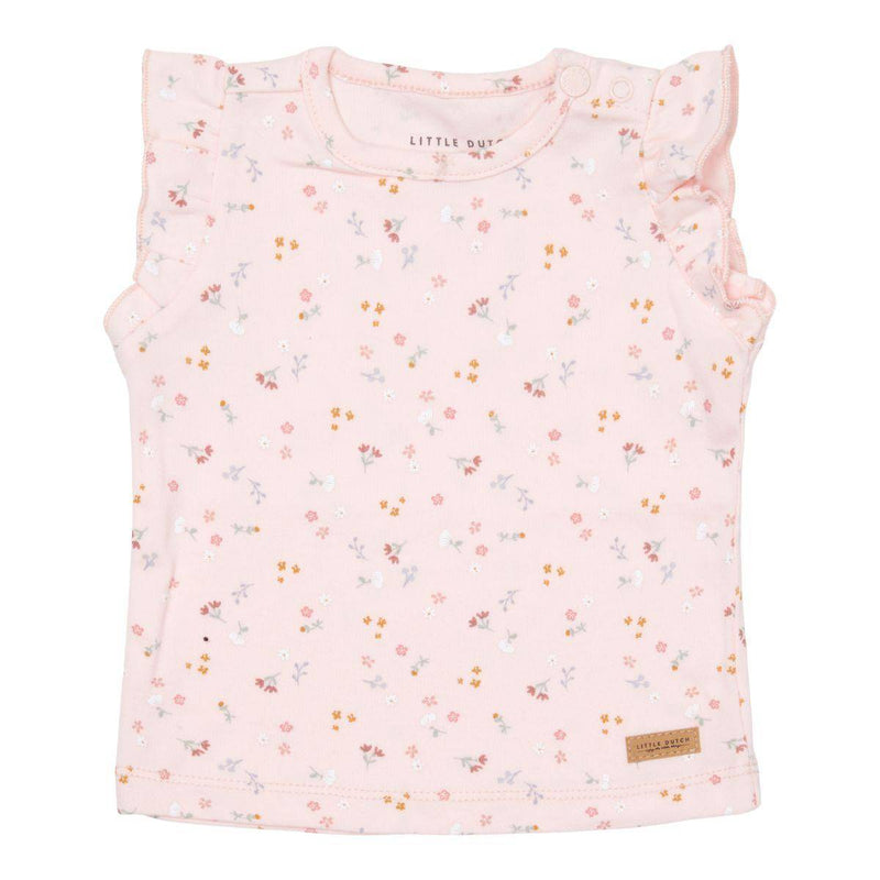 Kurzärmeliges T-Shirt Little Pink Flowers | Little Dutch