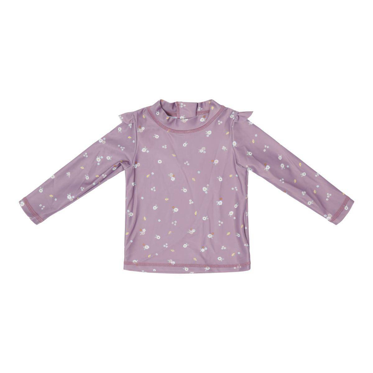 Maillot de bain à volants et manches longues, Mauve Blossum | Little Dutch
