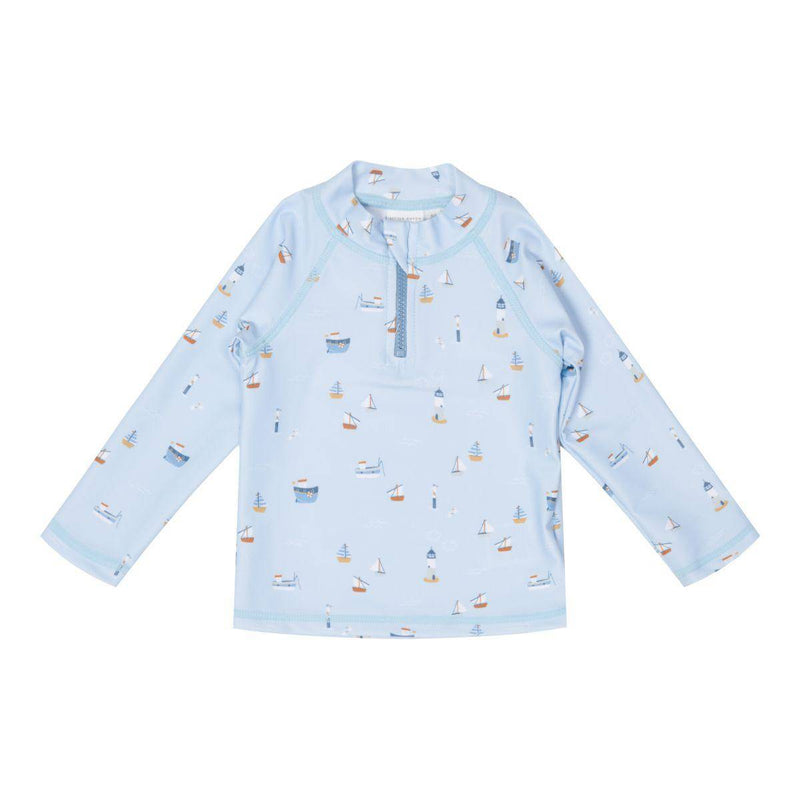 Maillot de bain manches longues Sailors Bay Blue, taille 98/104 | Little Dutch