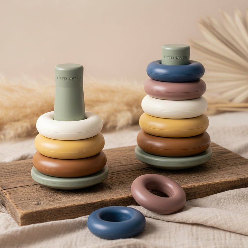 Vintage Plastic Stacking Tower for Babies and Children