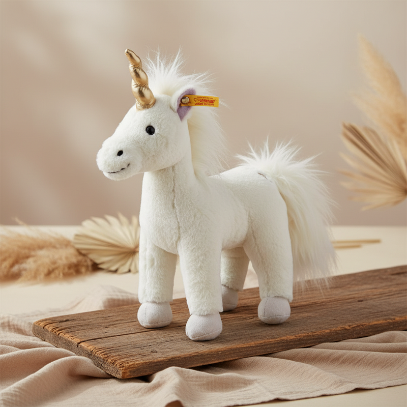 Steiff Licorne Unica debout, blanche, 27 cm