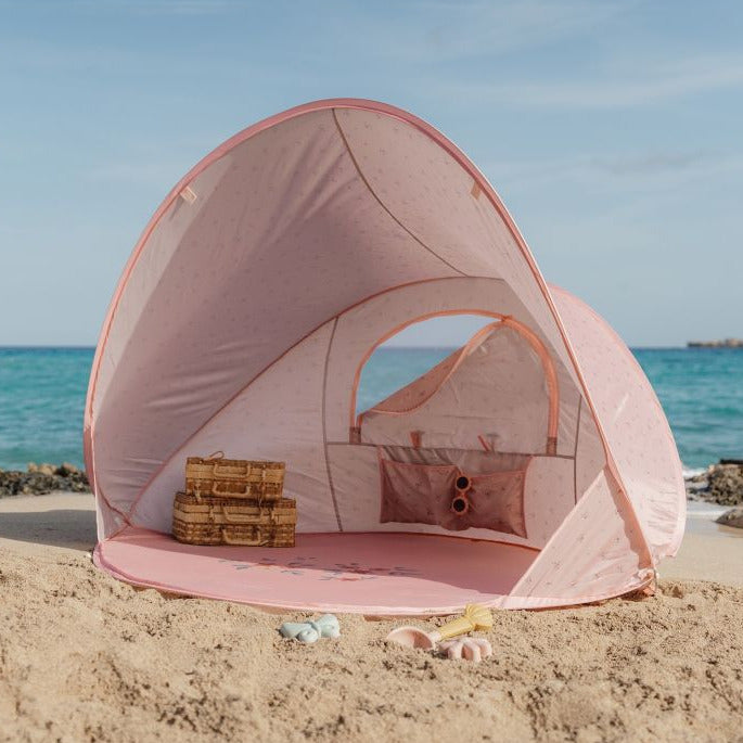 Pop-up Strandzelt Ocean Dreams Pink von Little Dutch am Strand