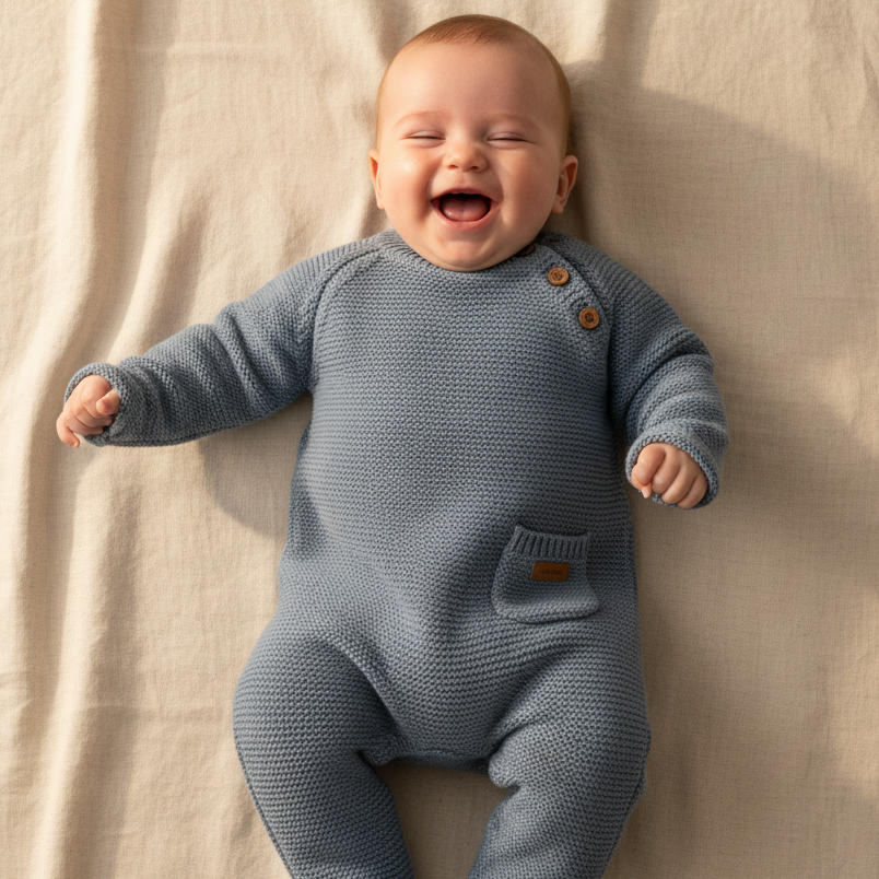 Little Dutch Strick-Strampler Sailors Bay Blue