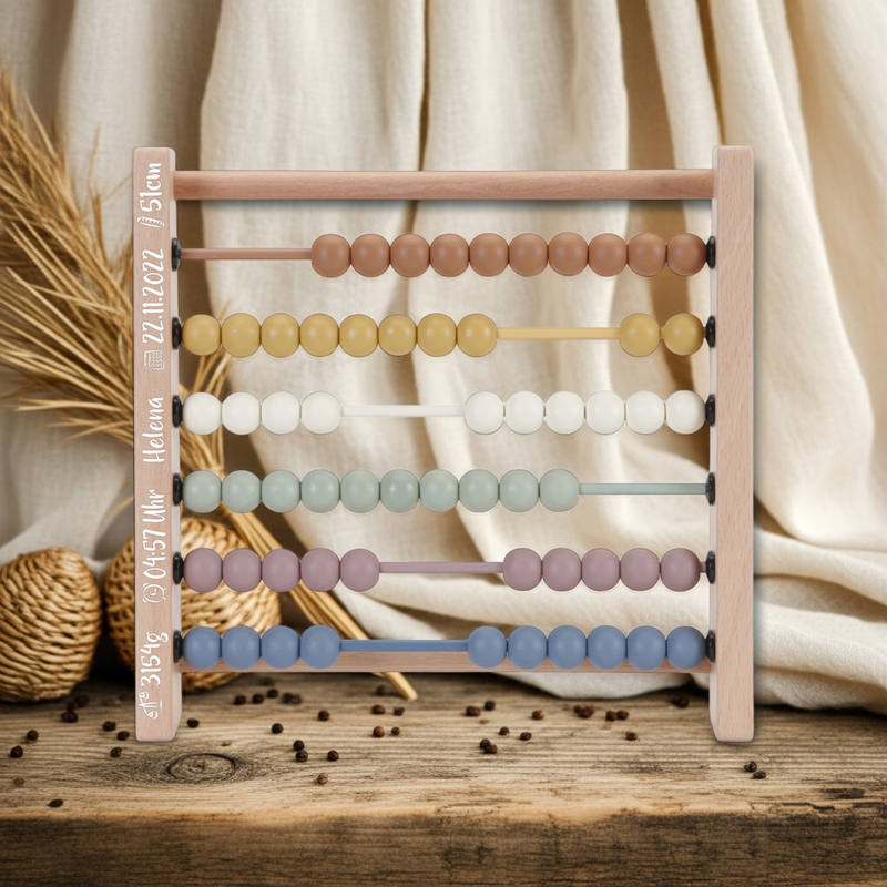Règle à calcul, abaque vintage en bois | Jouet éducatif pour enfants