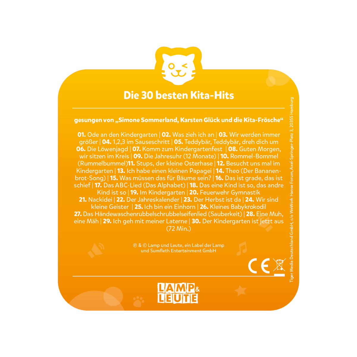 TigerMedia tigercard Die 30 besten Kita-Hits – offizielle Produktansicht 3