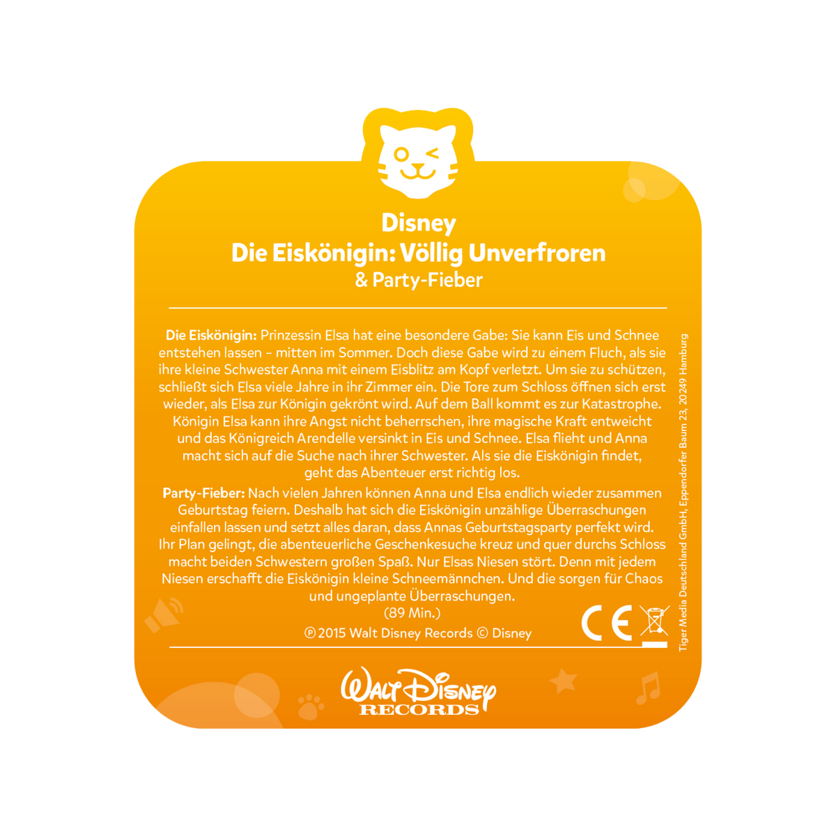 tigercard Disney Die Eiskönigin Völlig Unverfroren & Party-Fieber – Kartenrückseite