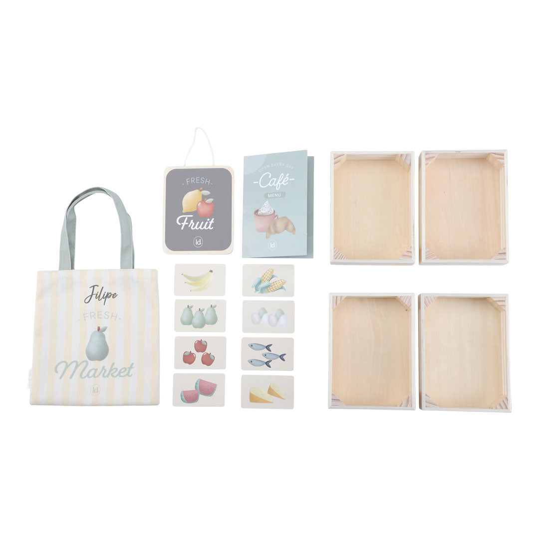 Wooden Market Stall & Café – 2-in-1 Game Stand