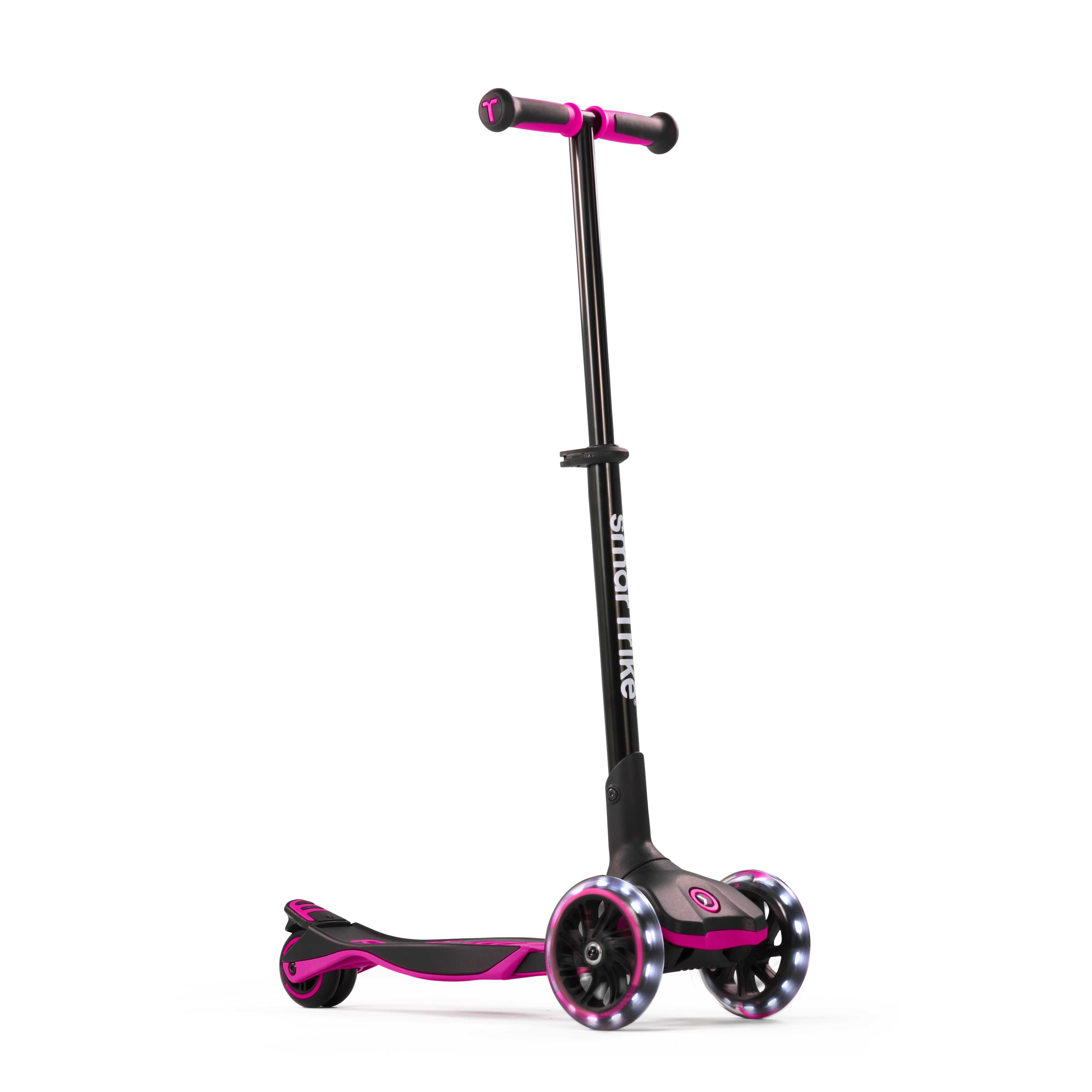 Mitwachsender Kinder Scooter pink 3 bis 12 Jahre mit LED Rädern stabiler Kinderroller