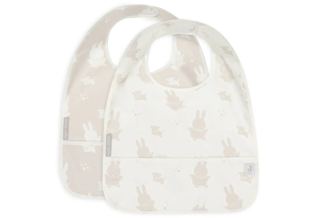 Bavoirs imperméables Miffy et Snuffy, lot de 2, Nougat | Jollein