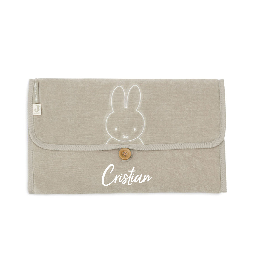 Matelas à langer en tissu éponge Miffy, vert olive | Jollein