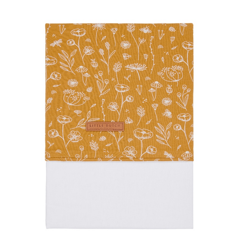 Drap de lit enfant Fleurs sauvages Ocre | Little Dutch