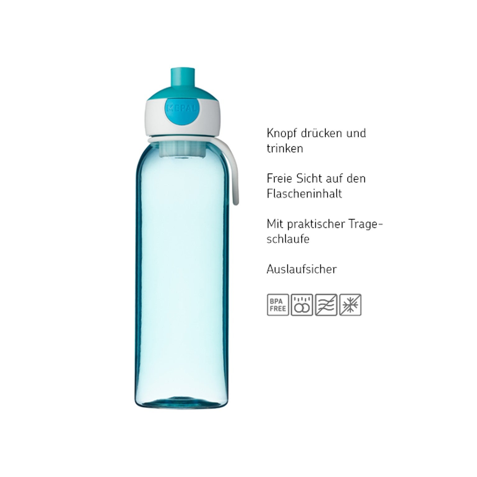 Gourde pop-up 500 ml - Bleu | Mepal