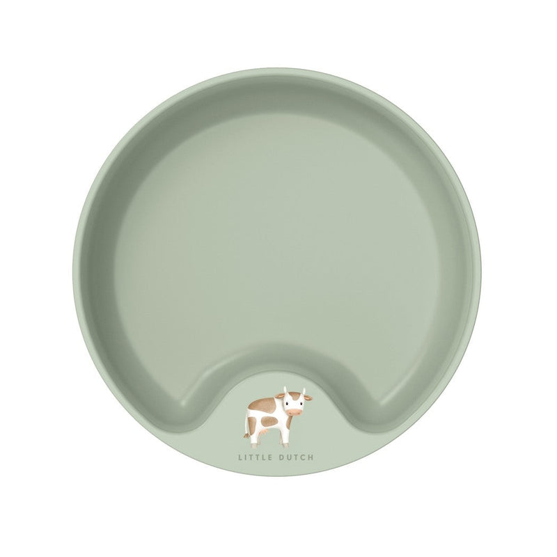Assiette d'apprentissage compartimentée pour bébé pour une alimentation autonome - Litte Farm | Little Dutch x Mepal