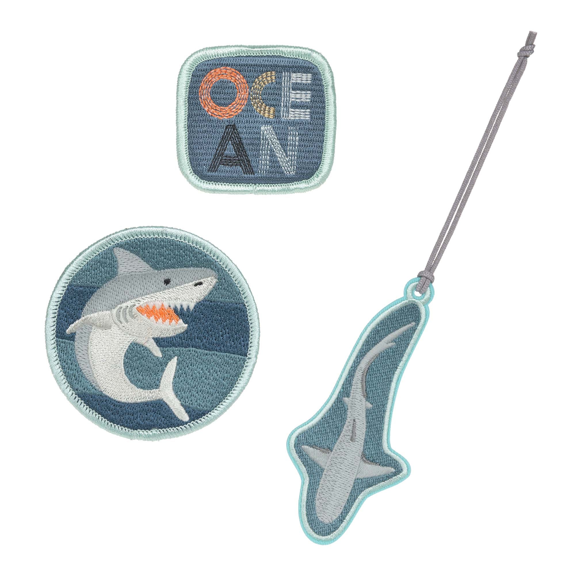 Patchs et pendentifs pour cartable - Requin | Lässig
