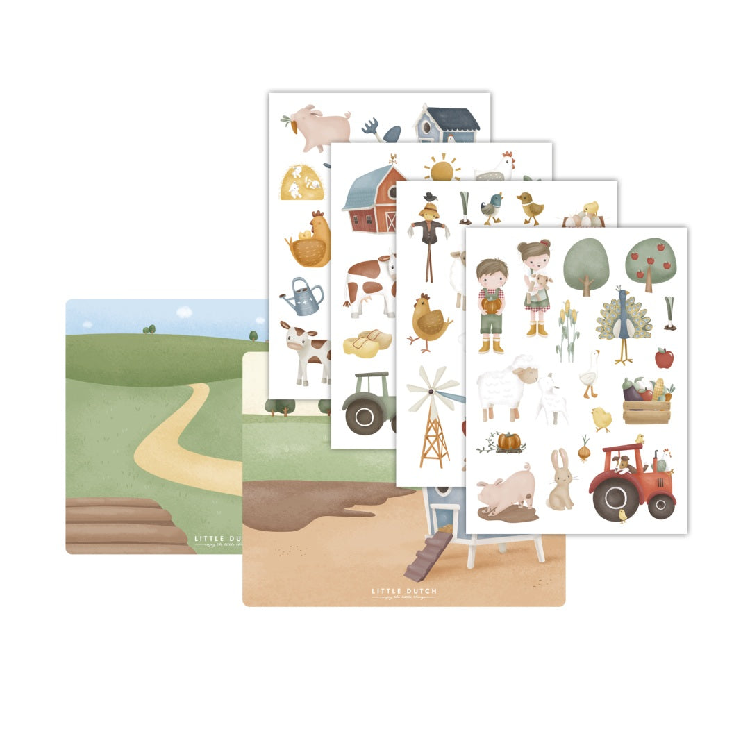 Stickers pour fenêtre Little Farm – Images de ferme pour chambre d'enfant